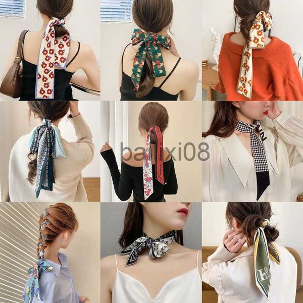 Шарфы французский шелковый шарф шарф для девочек плетеная лук