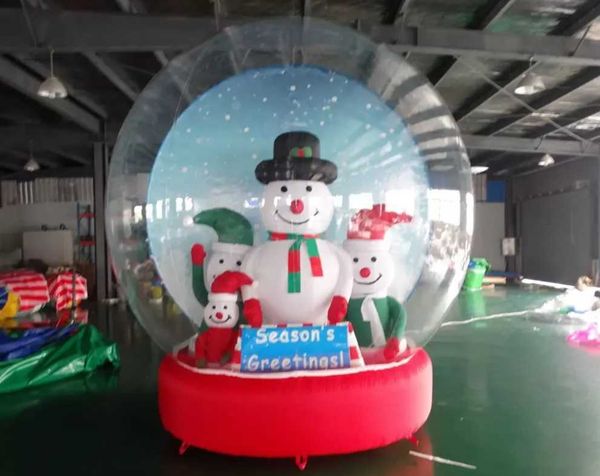 2 m/3 m/4 m boa qualidade dia belo globo de neve inflável pvc com boneco de neve papai noel para publicidade cabine de fotos clara decoração de natal quintal