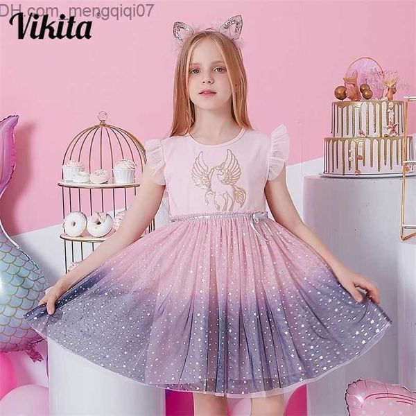 Mädchenkleider Mädchenkleider VIKITA Mädchen Sommerkleid Kinder Party Abschlussball Prinzessin Kleider Kinder Einhorn Meerjungfrau Cartoon Kleidung Mädchen Casual Vestidos Z230704