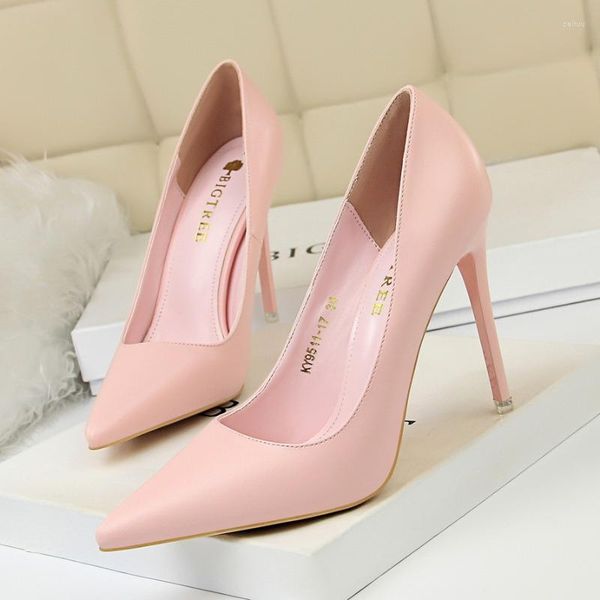 Sapatos sociais 2023 mulher sexy 10,5 cm/7 cm salto alto feminino luxo feminino azul rosa amarelo estilete sapatos projetados para casamento 43