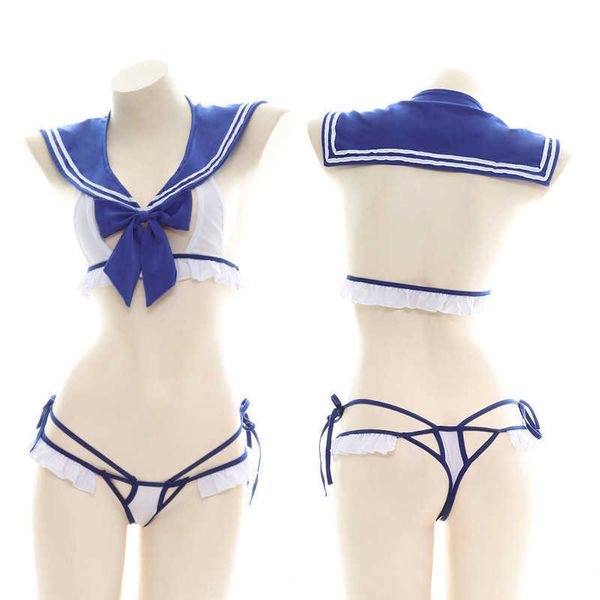 Set sexy Lingerie sexy Marinaio Costumi Cosplay Moon School Girl Top e slip erotici per le donne Studente Uniforme Abiti di HalloweenHKD230703