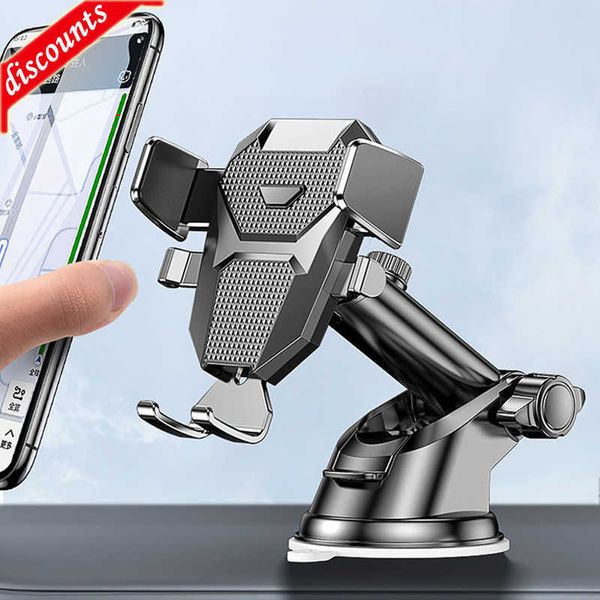 New Sucker Car Phone Holder Mount Stand GPS Telefon Mobile Cell Support per iPhone 13 12 11 Pro Xiaomi Huawei Samsung