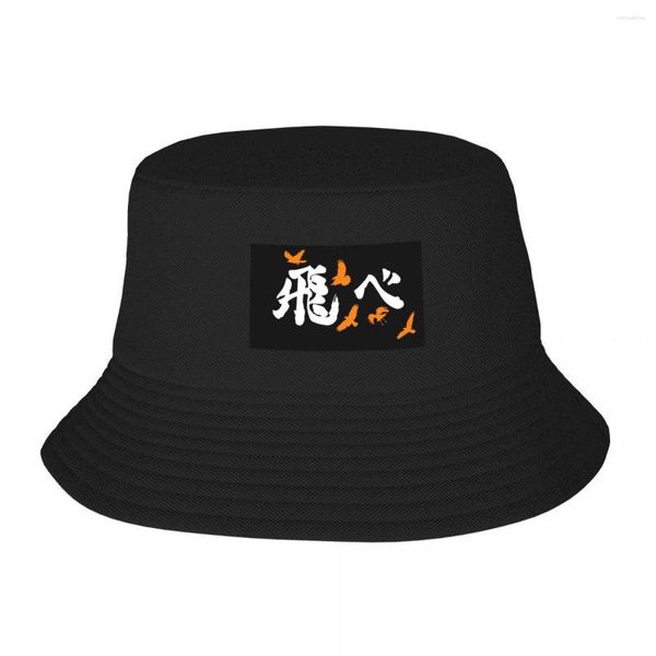 Berets haikyuu karasuno '' Orange Bucket Hat Дети в ультрафиолетовой защите Солнечные мужчины Женщины