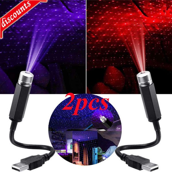Neue 2X Romantische LED Sternenhimmel Nachtlicht 5V USB Powered Galaxy Stern Projektor Lampe für Auto Dach Zimmer Decke Dekor Plug und Play