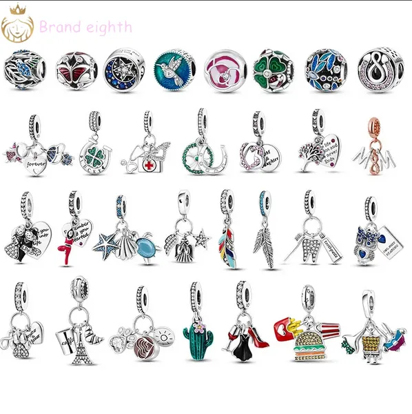 Per pandora charms in argento sterling perline libellula uccelli charmes ciondoli fai da te gioielli di perline