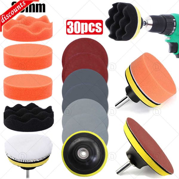 Neu Auto Wachsen Schwamm Pad Polieren Kit Auto Detaillierung Schleifpapier Polieren Schleif Disc Polierer Bohrer Adapter Scheinwerfer Restaurierung