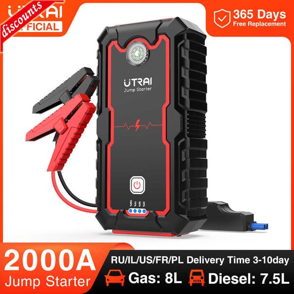 Nuovo UTRAI Power Bank 2000A Jump Starter Caricabatterie portatile Booster per auto 12V Dispositivo di avviamento automatico Avviamento batteria per auto di emergenza