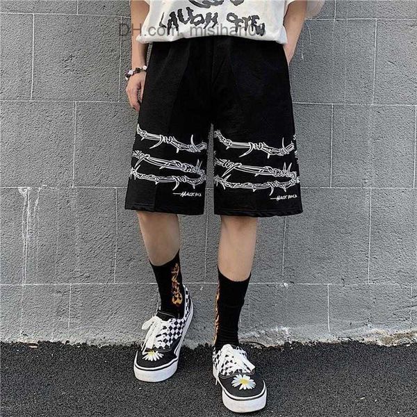 Herren-Shorts, Herren-Shorts, Harajuku, Streetwear, Eisenkettenmuster, Jogger-Shorts für Männer und Frauen, Hip-Hop-Skateboard-Shorts, Sommer-Shorts mit elastischer Taille, Z230703