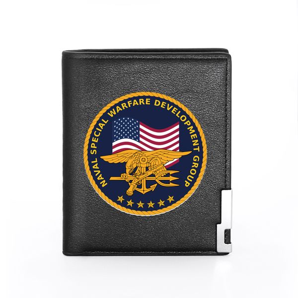 Klassieke US Special Forces Cover Mannen Vrouwen Lederen Portemonnee Billfold Slim Creditcard/ID Houders Inserts Korte Portemonnees