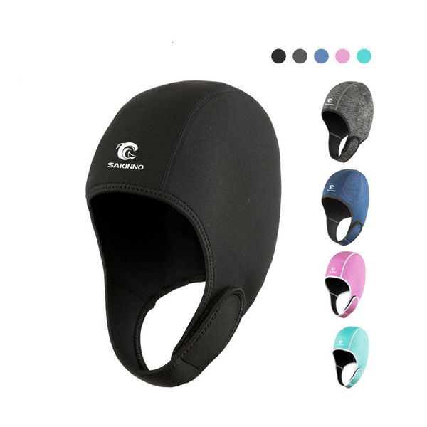 Touca de natação s Touca de proteção auricular de 2 mm Secagem rápida Protetor de cabeça de mergulho Surfing Snorkeling Touca de natação de inverno 230701