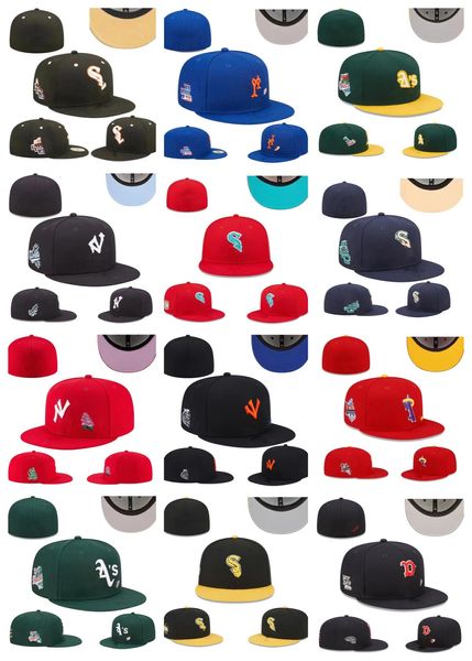 Palla Taglie cappelli aderenti Cappello aderente Baseball calcio Snapbacks lettera di campo Cotone Designer Cappello piatto Ricami regolabili Cappellini in rete Tutto il logo della squadra Cappellino sportivo all'aperto