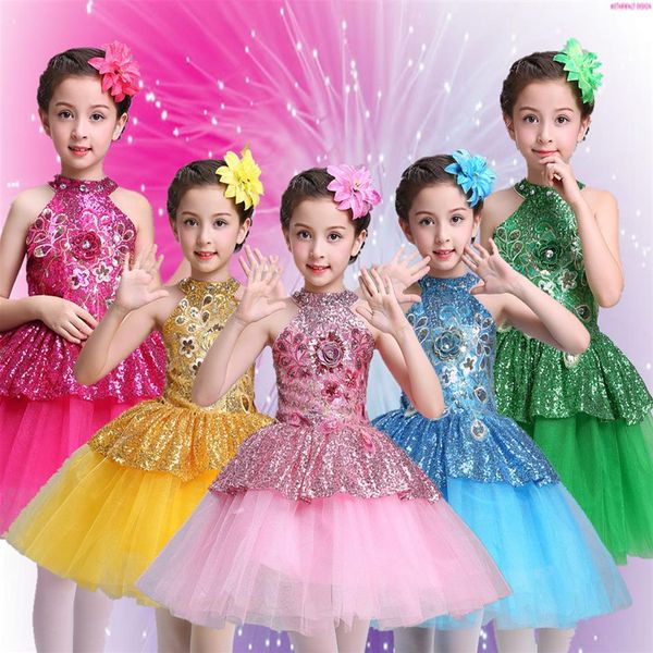 Vestito da tutu di balletto Ragazze Ginnastica Body Dancewear Vestiti di balletto Bambini Ballerina Costume Sconto Tutu Stage Wear254b