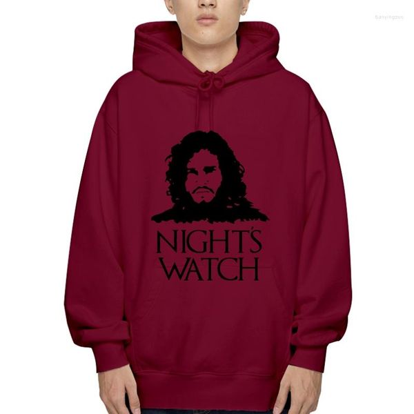 Erkek Hoodies Hoodi Gece Gezisi Erkek Dış Giyim Karlı Kar Direwolf Jon Thrones Hoodys GIF Fikir