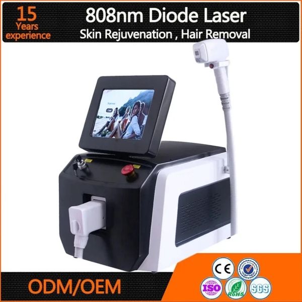 Dispositivo avançado de rejuvenescimento da pele e remoção de cabelo - alça LCD ajustável 3 comprimentos de onda 2000w de alta energia de 808nm a laser