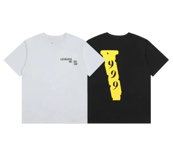 Camisetas masculinas de grife Juice Wrld 999 Co marca Amarelo Big V Juice Manga curta para homens e mulheres Amantes soltos Manga curta Casais de verão Pulôver de roupas superiores T-shirts