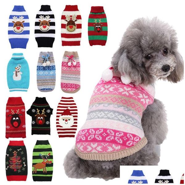 Camisola de natal de tricô para cachorros, para gatos, cachorros, inverno, primavera, casaco para animais de estimação Xxs-Xxl Drop Delivery Home Garden Supplie Dhjav