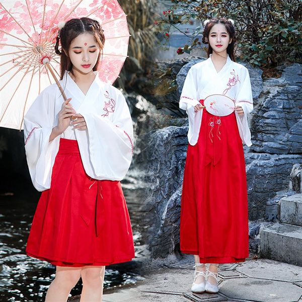 Fada Meninas Roupas Chinesas Manga D'água Tradicional Hanfu Feminino Tang Terno Trajes de Performance de Dança Roupas Casuais294d