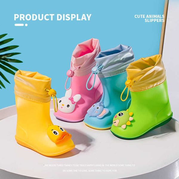 Кроссовки новейшая девочка Rainboots Водонепроницаемые детские ботинки детские сапоги дождевые сапоги ПВХ резиновые ботинки детская детская вода для ботинки мальчик дождь Bootshkd230701