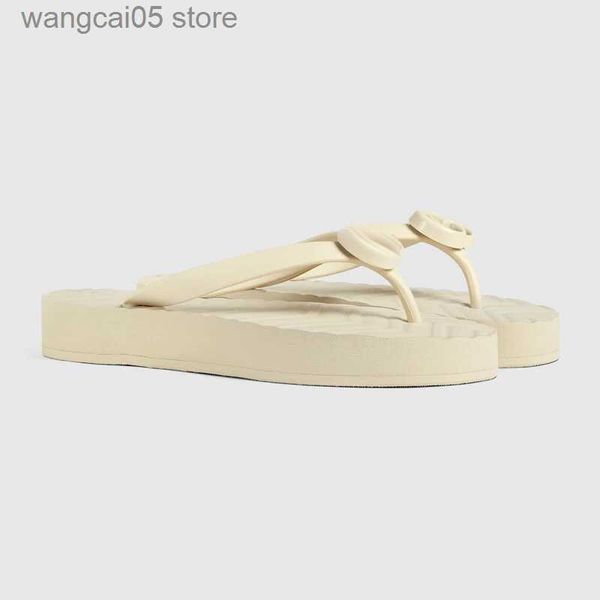 Дизайнерские тапочки Chevron Thong Женщины Slipper Summer Casual Fashion Flops Beach Luxury Flat Rubber Slides Платформа сандалия размером 35-42 T230703