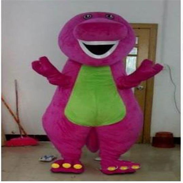 2019 İndirim Fabrikası Barney Dinozor Maskot Kostüm Film Karakteri Barney Dinozor Kostümleri Süslü Elbise Yetişkin Büyüklüğü284D