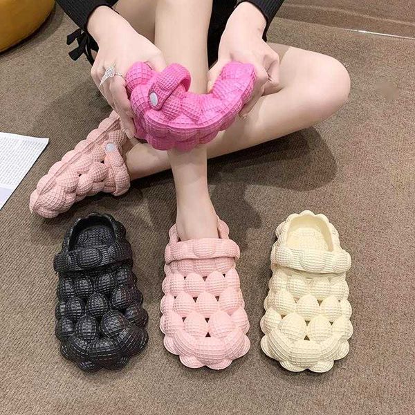 Sandalen Schwarze Flip-Flops für Damen Herren Slipper Eva Cute Bubble Ball Slides Sandalen Sommer Sandale Indoor Massage Outdoor Schuhe Closed Toe Fashion Designer 230417