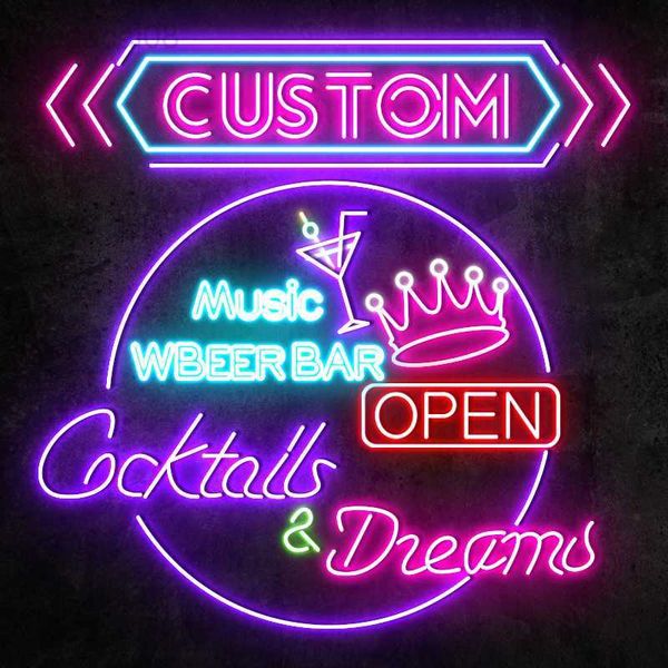 Luci notturne Segno personalizzato Led Lettere LED Salon Neon Large Size Light Hotel Business Name Bar Pubblicità Dropshipping HKD230704