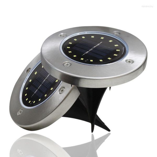 Pz Luce sotterranea solare Lampada da giardino plug-in per esterni in acciaio inossidabile Cortile Giardino Decorazione per pavimento villa antipioggia