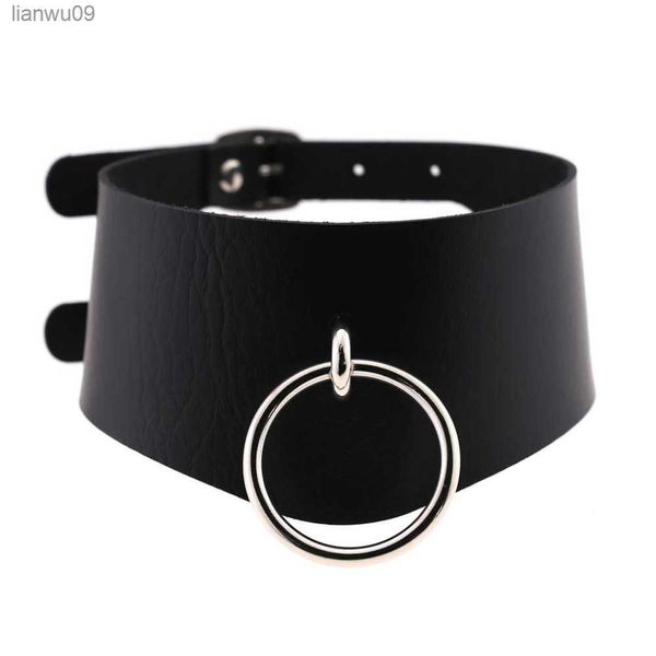 Girocollo in pelle Harajuku Pu Colletto tondo Bondage Goth Girocollo per donna 2019 collana cintura punk Trendy Rock Sexy gioielli gotici L230704