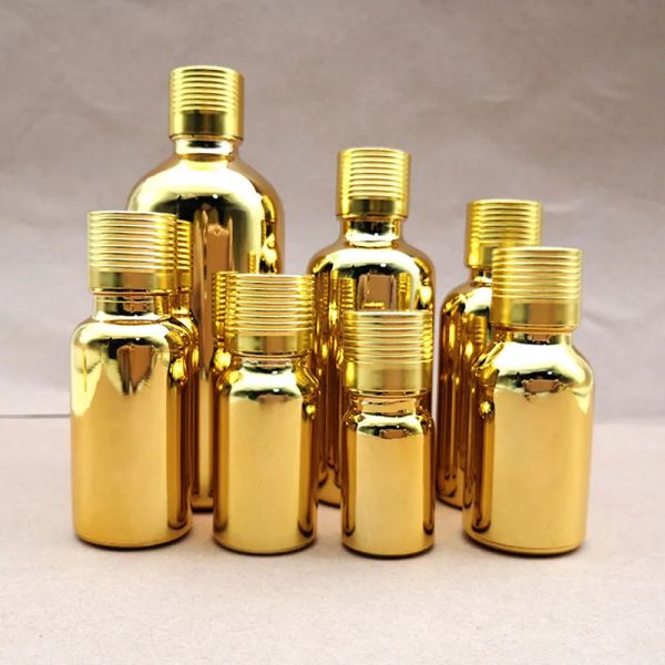 5 ml, 10 ml, 15 ml, 20 ml, 30 ml, goldene Glasflaschenfläschchen, ätherische Ölflasche mit Schraubverschluss