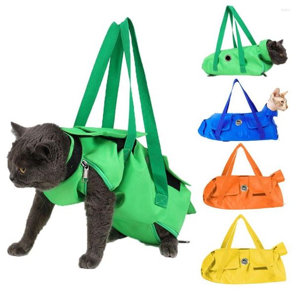 Sacos de transporte para gatos Sacos de estilingue para animais de estimação multifunções para higiene de cães Sacos fixos anti-arranhões Banhos especiais para aparar unhas