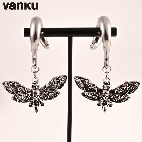 Anéis de botão de sino de umbigo Vanku 2 PCS gancho de orelha peso aço inoxidável gancho de mariposa plugues medidores de orelha piercing corpo jóias piercing 230703