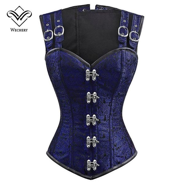 Corset Steampunk Korse ve Bustiers Zayıflama Gotik Korsage Korsaj Korsetleri Seksi Siyah Kayış Korse Çelik Boning Bustier240g