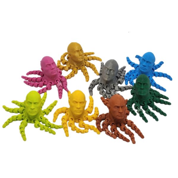 Objetos decorativos Estatuetas Impresso em 3D Articulado Rocktopus Flexível Realista Feito Ornamento Modelo Brinquedo Home Office Decoração Decoração Presentes Infantis 230704