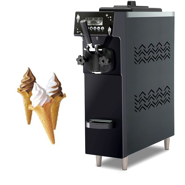 LINBOSS Soft Ice Cream Maker Machine Negozi di bevande fredde in acciaio inossidabile Distributore automatico di yogurt Nessuna pulizia per 7 giorni