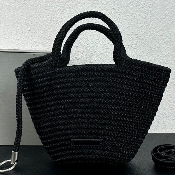 Нейлоновая веревка тканая сумочка с большой емкостью сумки овощная корзина плечо для перекрестного тела Сумка металлическая пряжка кожаные плеч