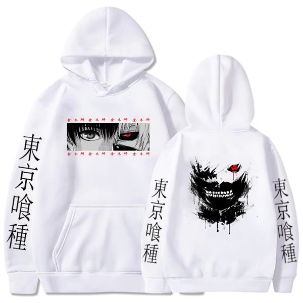 Erkek Hoodies Sweatshirts Anime Tokyo Ghoul Ken Kaneki Grafik Baskılı Erkekler Günlük Hip Hop Sokak Giyim Çift Küleyler gevşek Hoodie 230703