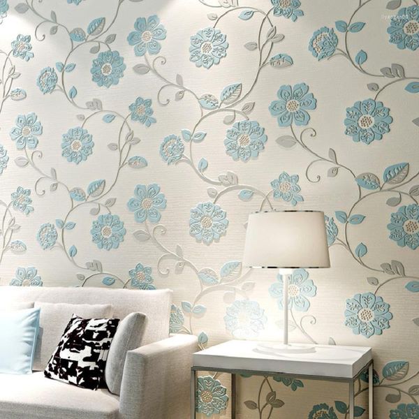 Papéis de parede decorativos papel floral descascar e colar flores folhas papel de parede autoadesivo removível para papel de parede infantil decoração de casa