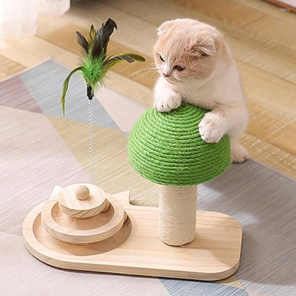 Brinquedos para gatos, gatinhos, cogumelos fofos, tábua de arranhões, brinquedo para árvore, com bola, poste para arranhar, escalar, pular, materiais de treinamento