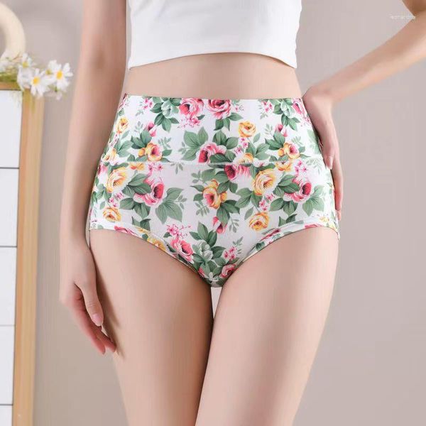 Postras de moda impressão Sexy Feminina Panties de abdômen sem costura respirável Lift de elevação do quadril lingerie da cintura alta feminina lingerie