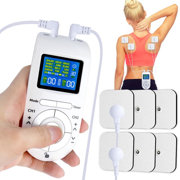 Gesichtsmassagegerät 12 Modi Niederfrequenz-Elektro-EMS-Compex-Muskelmassagestimulator Zehnergerät Elektroden Pressotherapie-Pad für den Körper 230704