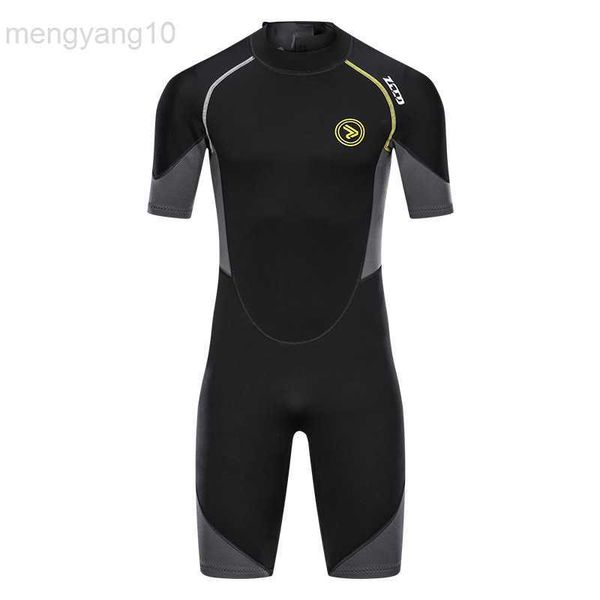 Wetsuits Drysuits 1,5mm Neoprene Wetsuit Men Manga Curta Mergulho Snorkeling Spearfishing Swimsuit Surf One Piece Conjunto HKD230704