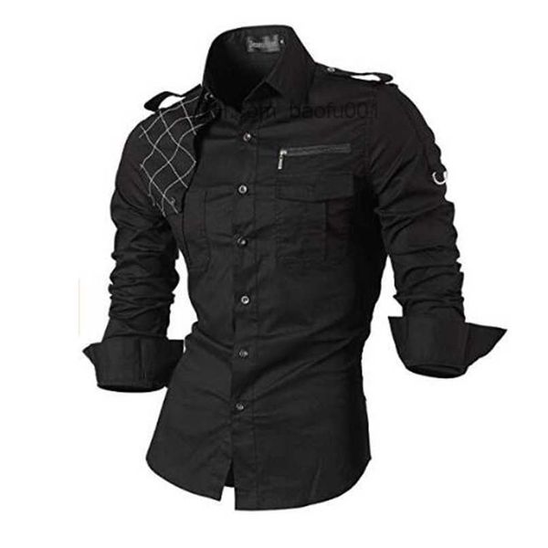 Camisas casuais masculinas Jeansian Camisas casuais masculinas Desinger de moda elegante manga longa ajuste fino 8371 preto2 Z230705