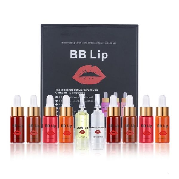 Batom 5ml X 10 Pçs BB Lip Serum Conjunto Adultos Tintura Semi Permanente Eficaz Rápida Hidratação Longa Duração Tratamento Nutritivo Beleza 230703