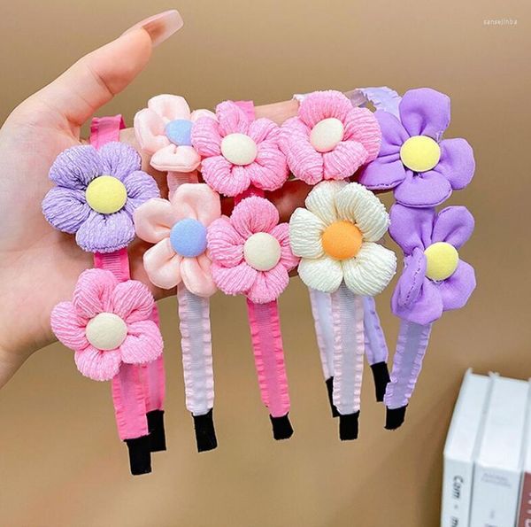 Hair Accessories 1Pc Kids Cute Lovely Candy Cloth Flowers Hairband Small Fresh Style Baby Girls Sweet Headband Hoops