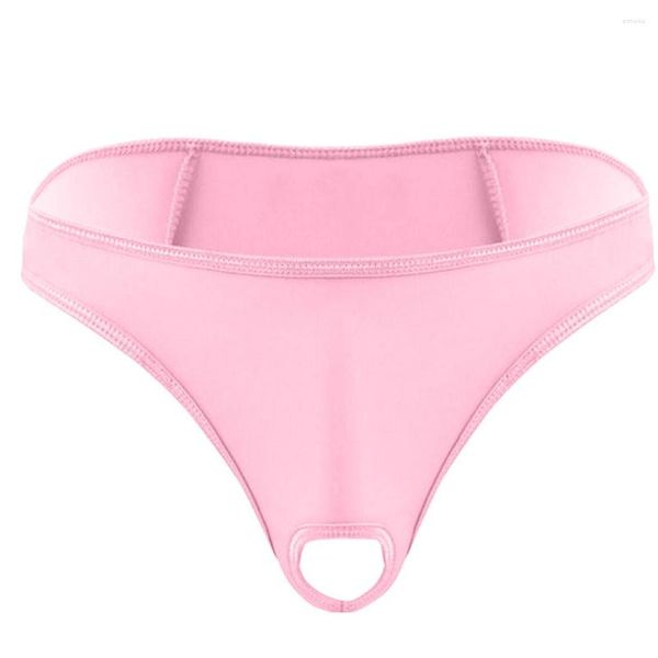 Cueca masculina Lingerie Micro fio dental Biquíni com abertura frontal Cueca fio dental Verão Homem Moda