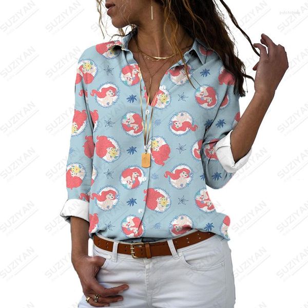 Camicette da donna primavera e autunno manica lunga temperamento casual top donna camicia ampia taglia grande