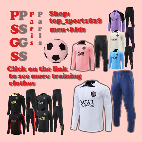 AA23/24 psgs sportswear23/24 MBAPPE maglia da allenamento per bambini e uomini maglia da calcio a maniche lunghe uniforme chandal versione fan per ragazzo adulto