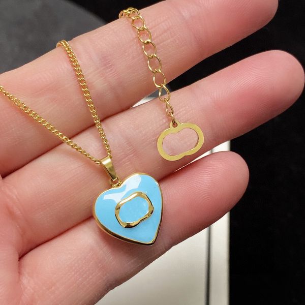 Дизайнерское ожерелье роскошное любовная подвесная ожерелья простая любовь медное кольцо логотип с печать дизайнерское ожерелье Женщины -дизайнерские ювелирные аксессуары