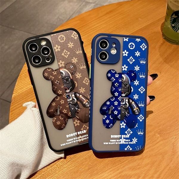 Apple Fashion Cool Bear Telefon Kılıfları Tasarımcı İPhone 14 Pro Max 13 11 12 Plus için Sevimli Karikatür