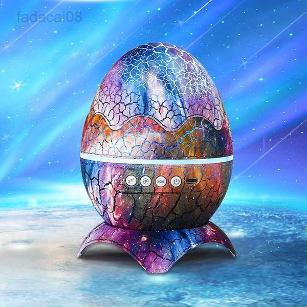 Luci Dinosaur Egg Shell Night Lamp Star Light Proiezione del cielo stellato Proiettore Galaxy Altoparlante musicale Bluetooth Ocean Wave HKD230704